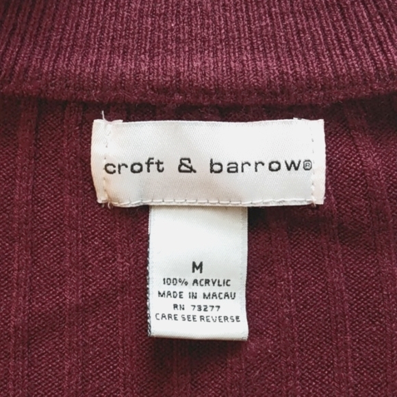 Croft & Barrow Maroon Mockneck Sweater - Picture 3 of 3